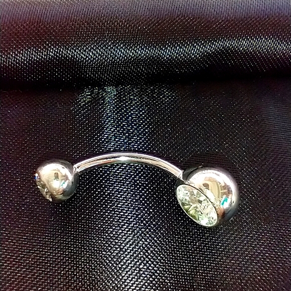 Ring belly CZ WhiteTitanium Belly Ring - Picture 3 of 7